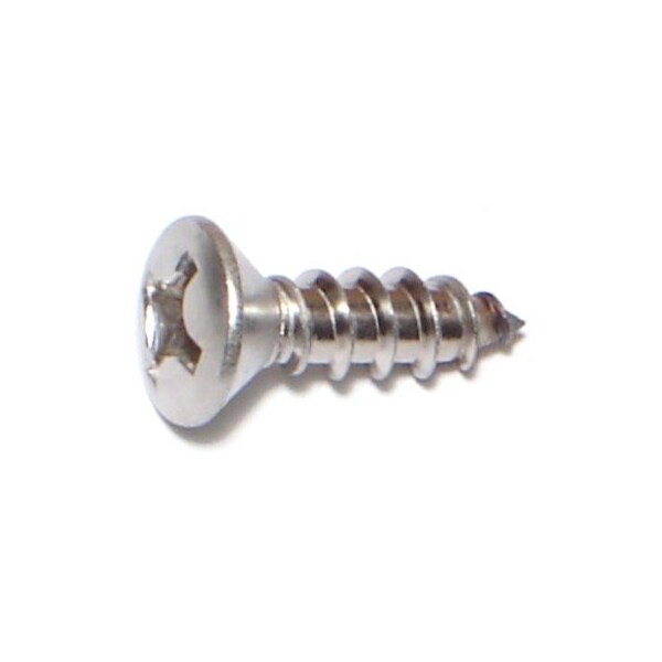 Midwest Fastener Sheet Metal Screw, #12 x 3/4 in, 18-8 Stainless Steel Oval Head Phillips Drive, 50 PK 53598 - main
